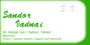 sandor vadnai business card