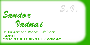 sandor vadnai business card